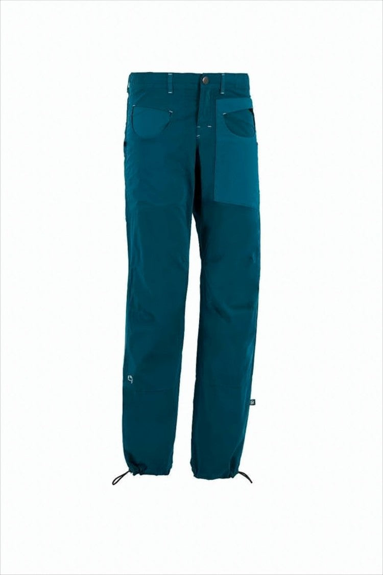 E9 Deep Teal Straight Pants With Adjustable Cuffs