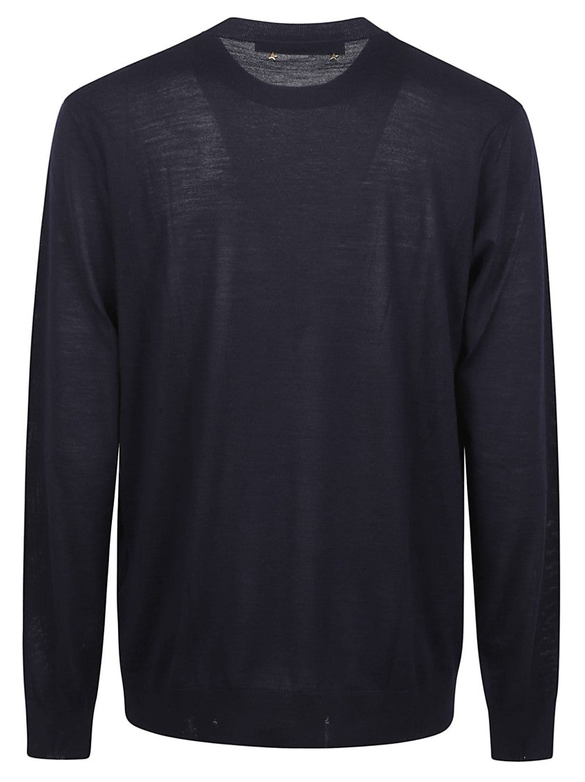 Golden Goose Crew Neck Sweatshirt In Deep Navy