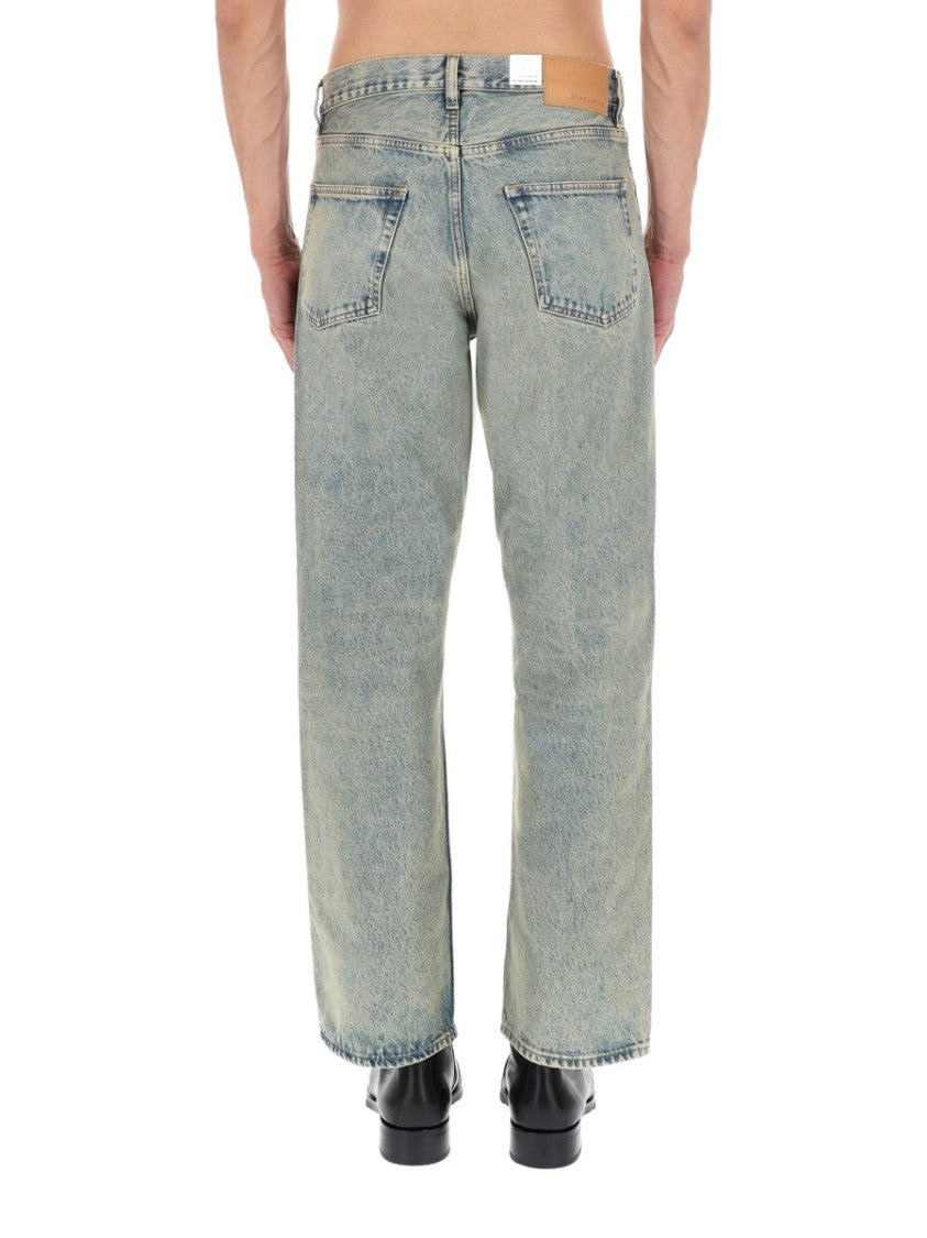 Sunflower Faded Wash Cotton Wide Jeans