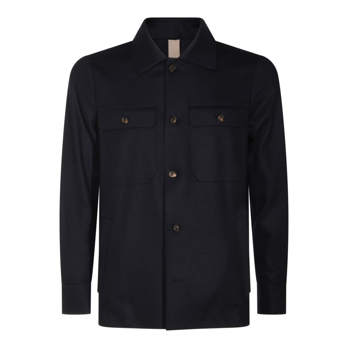 Eleventy Structured Black Jacket With Minimalist Design And Buttoned Cuffs