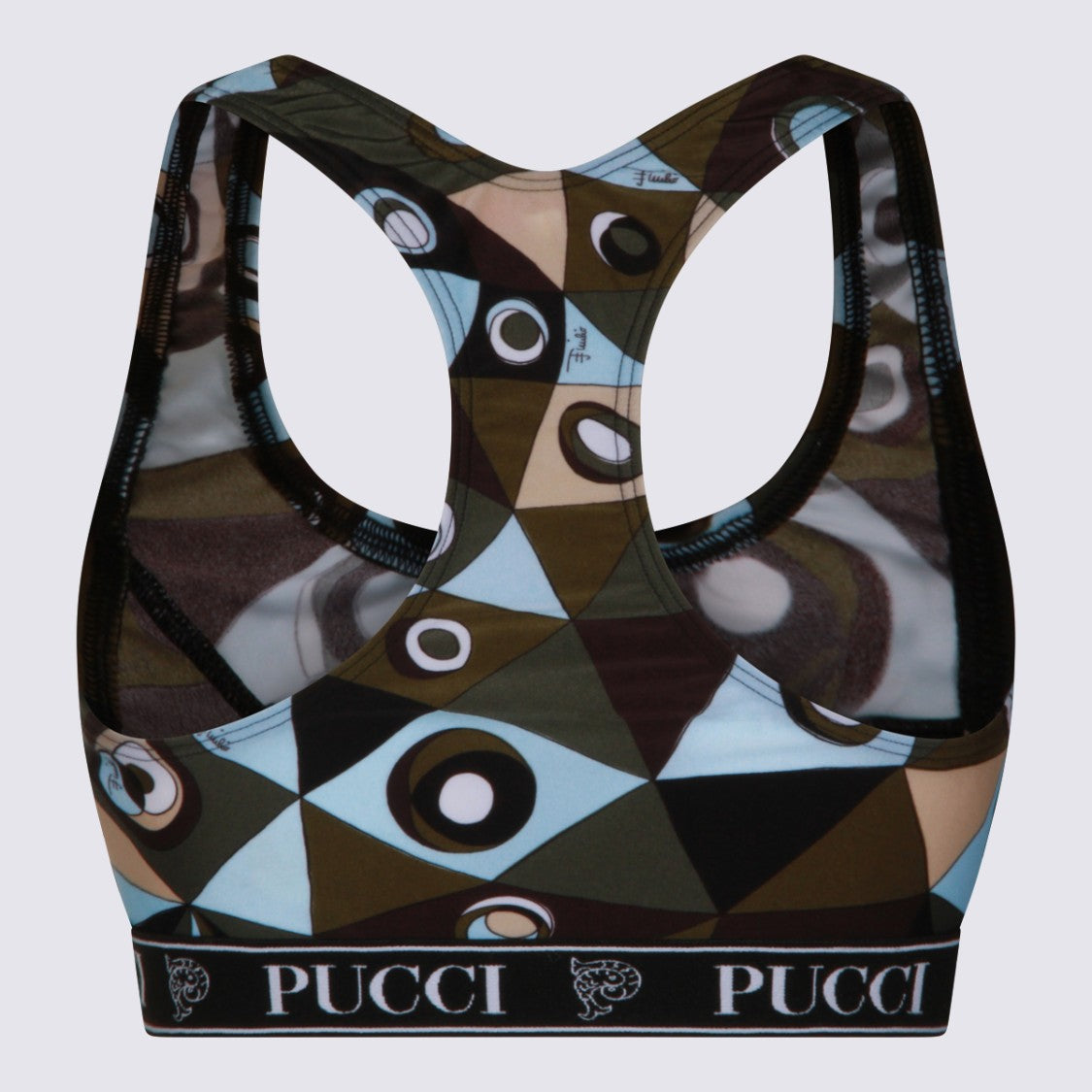 Emilio Pucci Geometric Pattern Racerback Top With Branding Detail