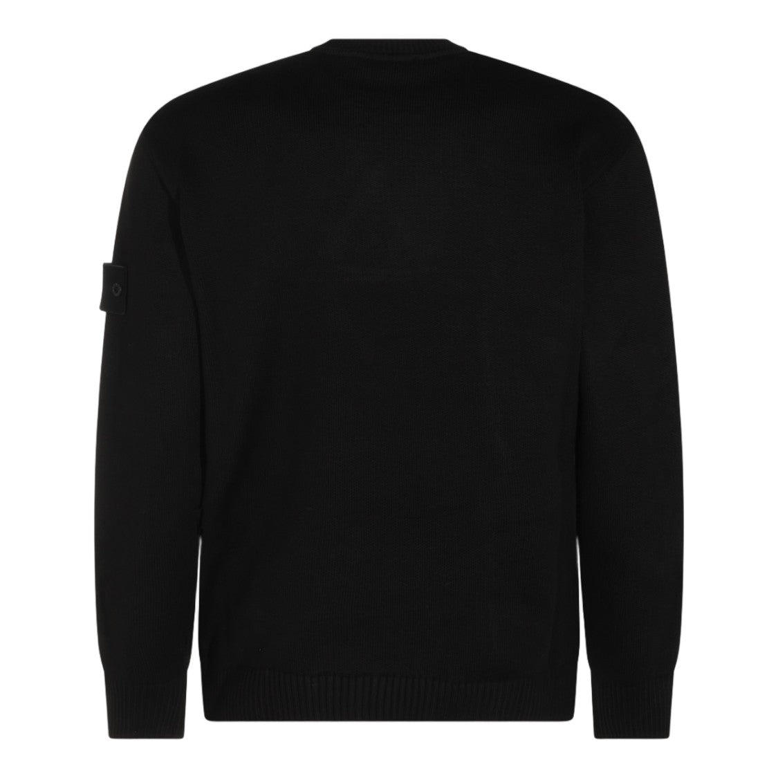 Stone Island Black Crewneck Textured Knit Sweater