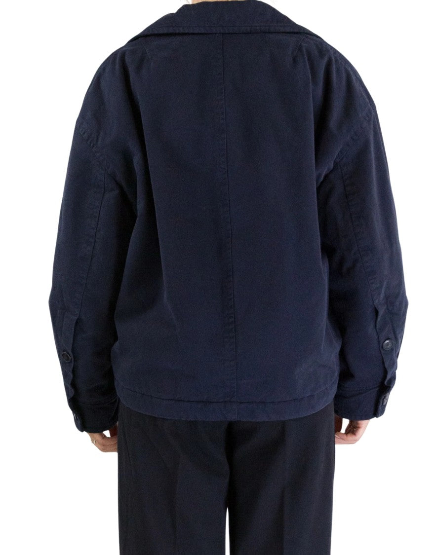 Pomandère Blue Peacoat With Utility Pockets