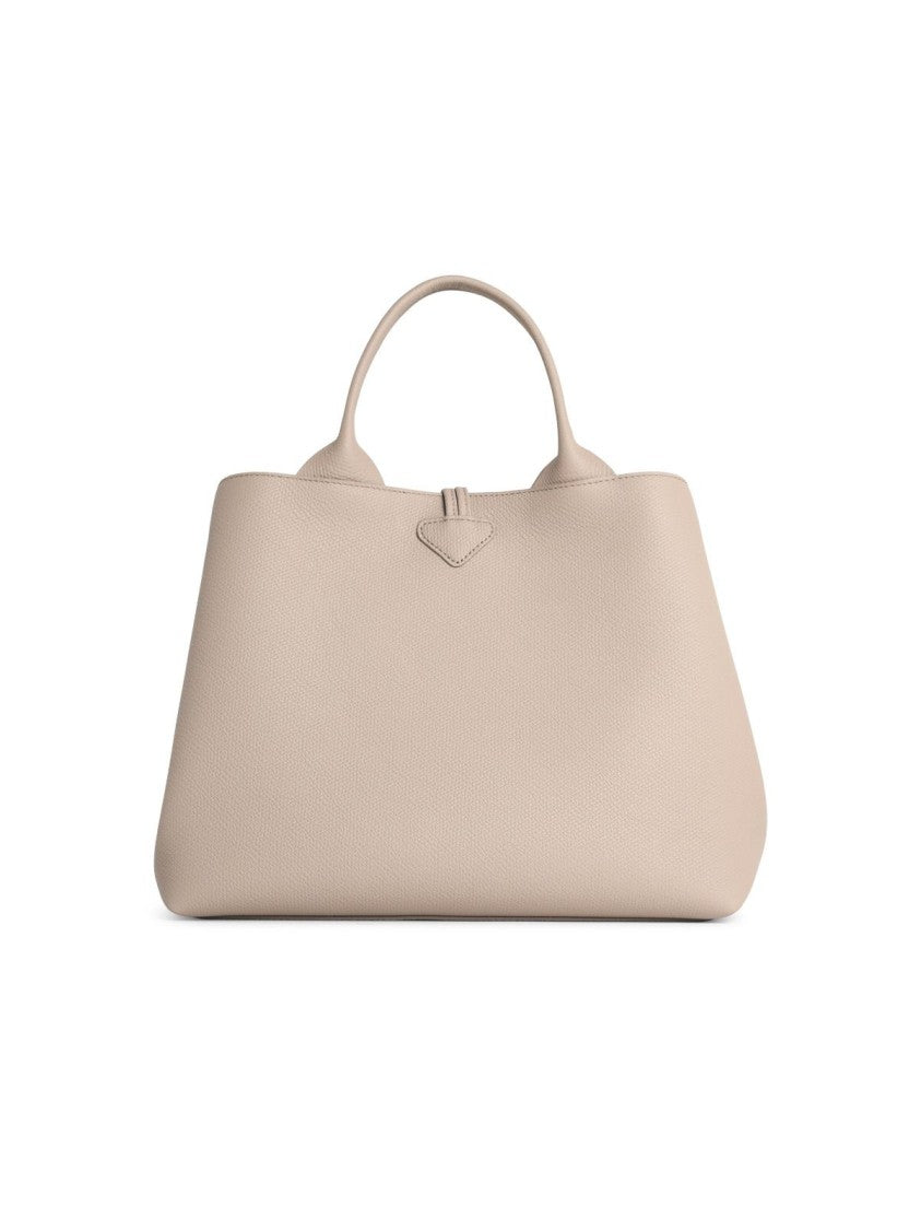 Longchamp Bag With 'L Le Roseau' Handle In Clay Leather