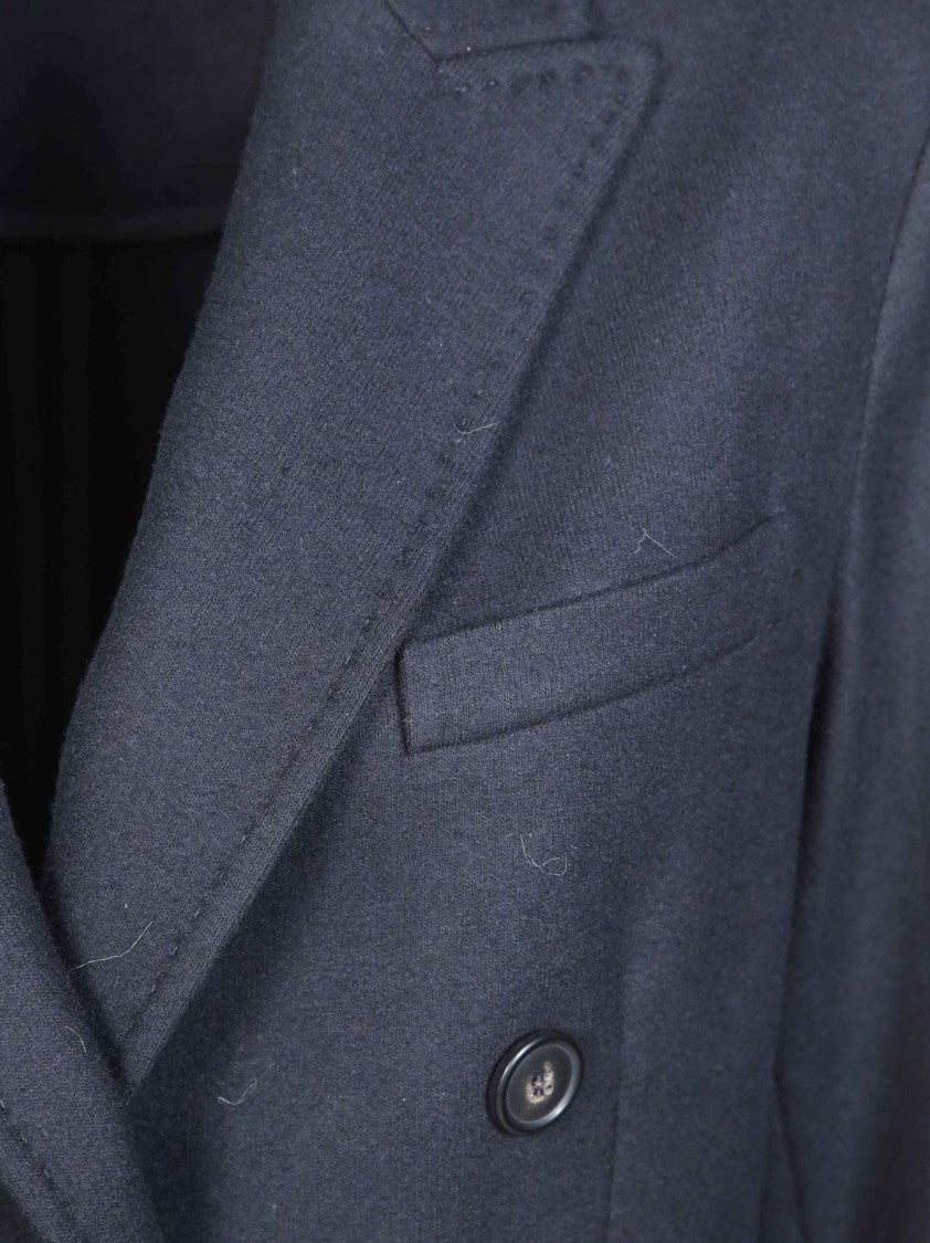 Circolo Notch Lapel Flap Pockets Wool-Blend Blazer