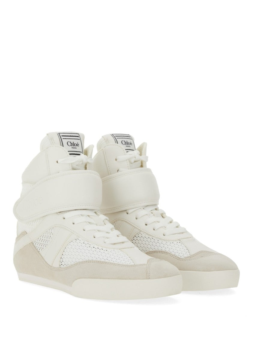 Chloé Kick Low-Top Calf Leather Ankle Sneakers