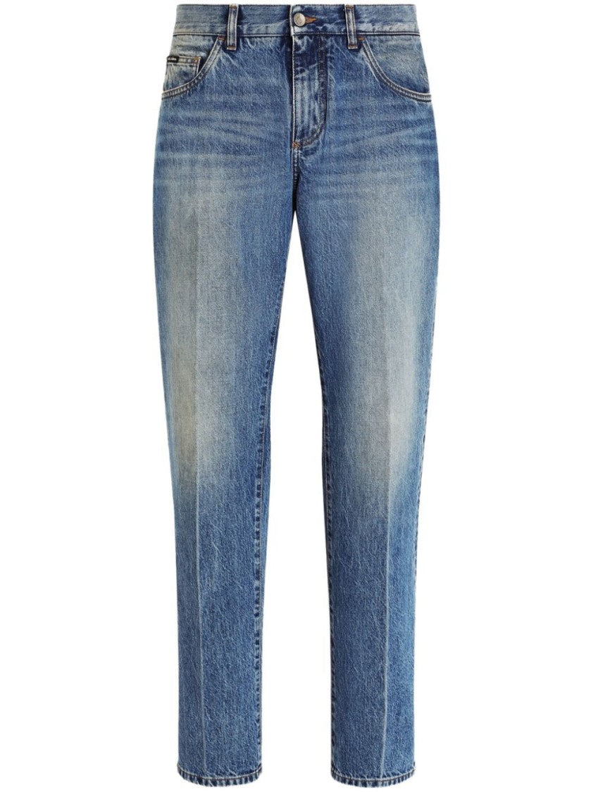 Dolce & Gabbana Straight-Leg Jeans With Timeless Faded Wash