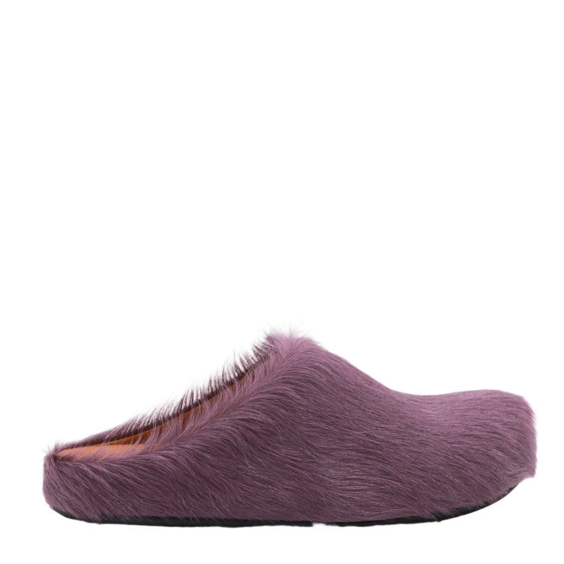 Marni Textured Fur Slip-On Mules With Rounded Toe