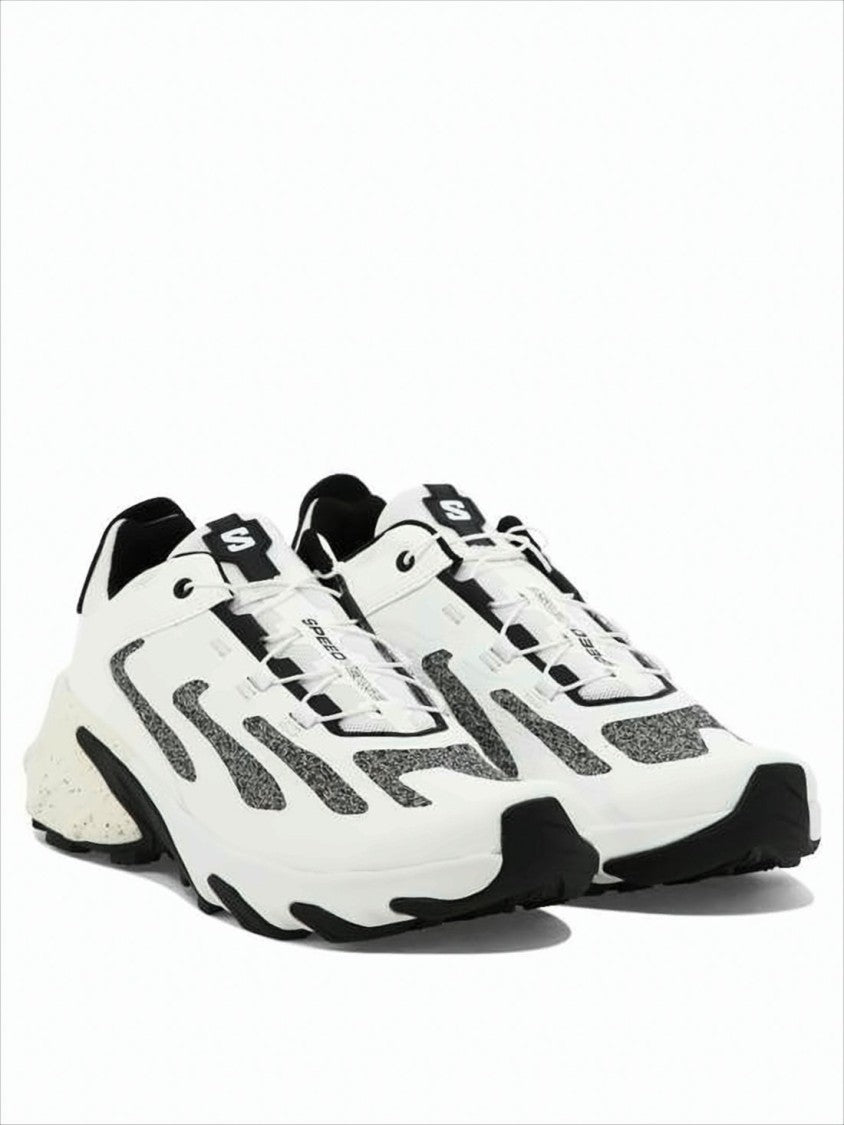 Salomon White Sneakers With Dynamic Black Accents