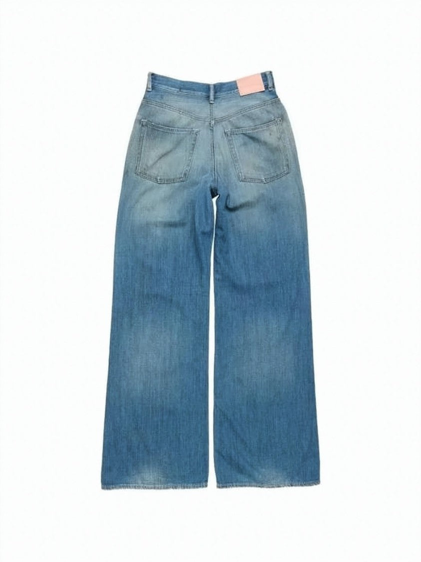Acne Studios Wide-Leg Denim Pants With Faded Wash