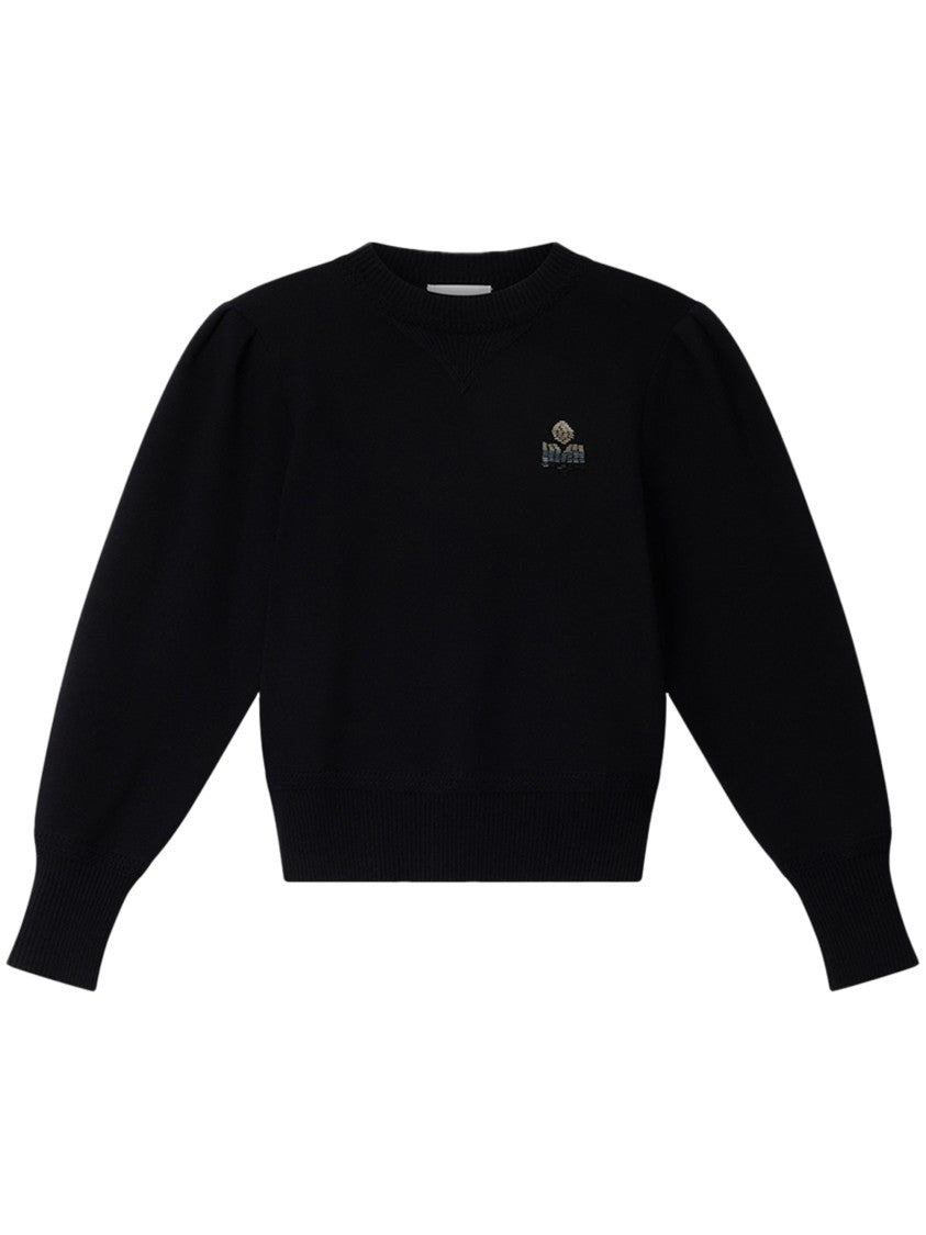 Isabel Marant Kelaya-Gf Cropped Puff-Sleeve Knit Sweater
