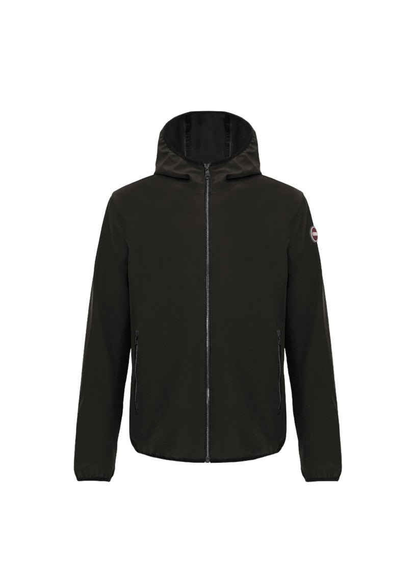Colmar Originals Hooded Black Jacket With Zip Closure