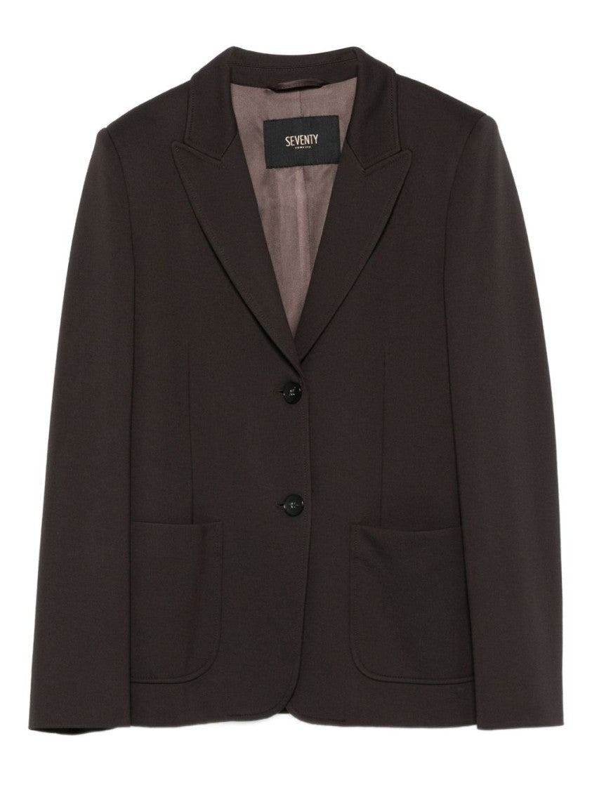 Seventy Sergio Tegon Tailored Brown Jacket With Classic Lapel