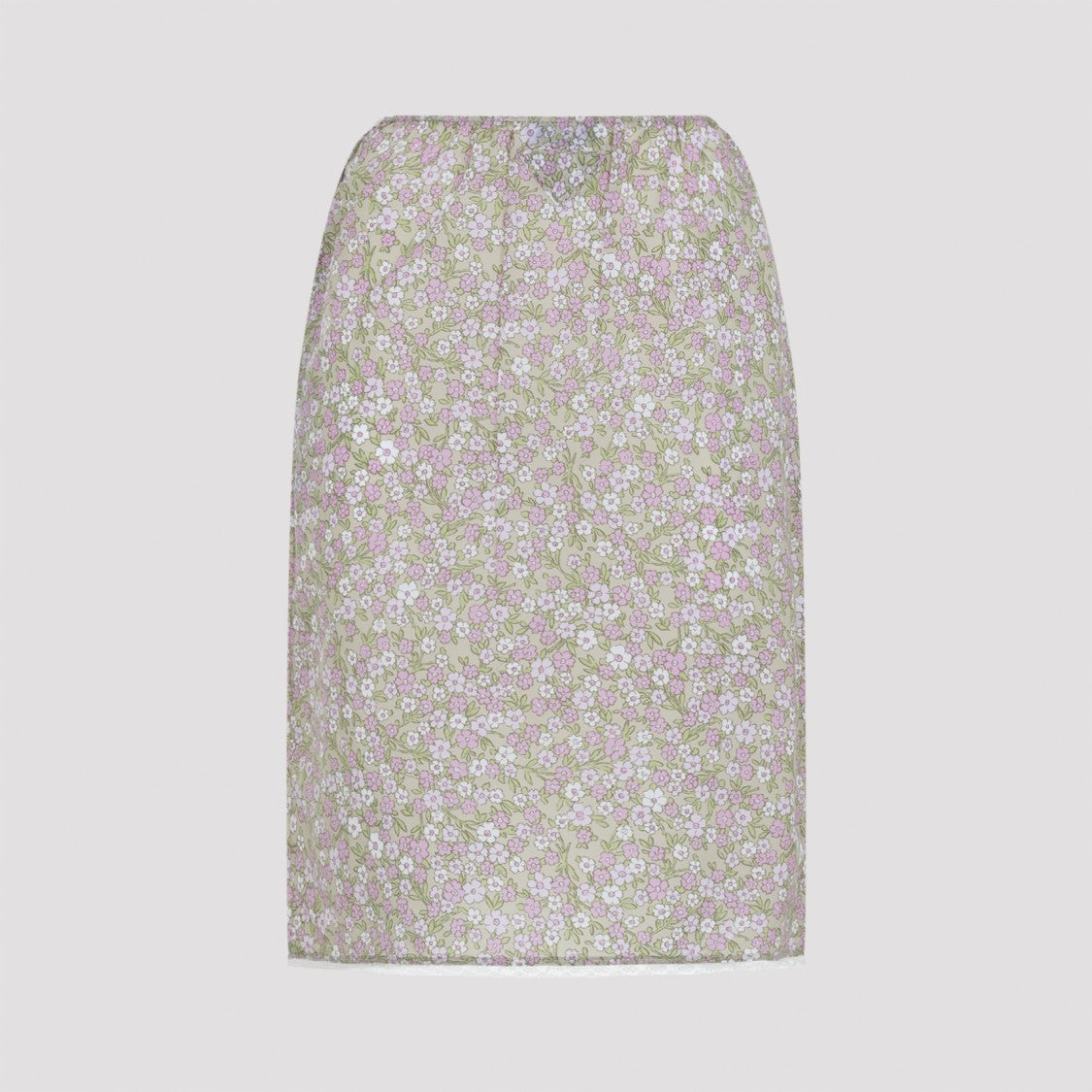 Prada Knee-Length Floral Print Midi Skirt