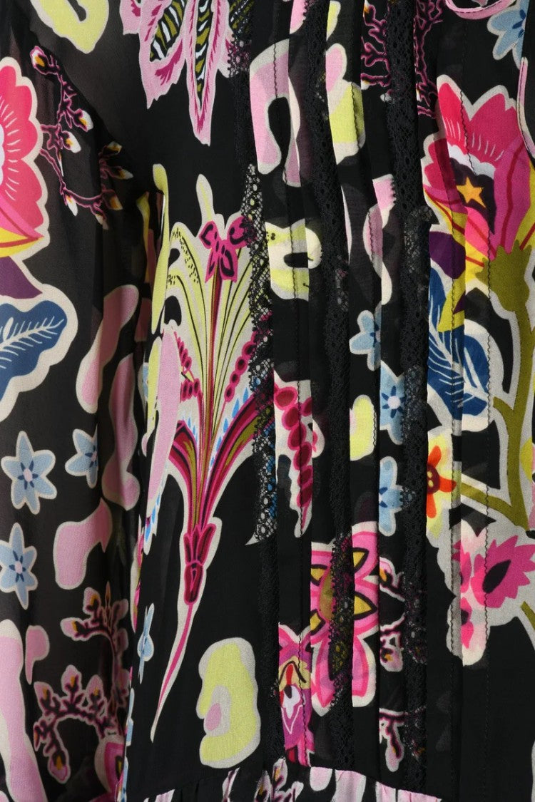 Ermanno Firenze Long Voile Dress - Multicolor