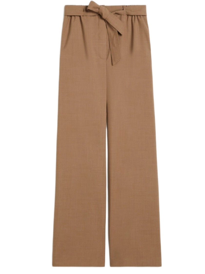 Max Mara Natural Stretch Wool Wide Trousers