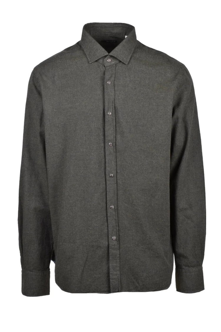 Baturo Green Button-Down Cotton Shirt