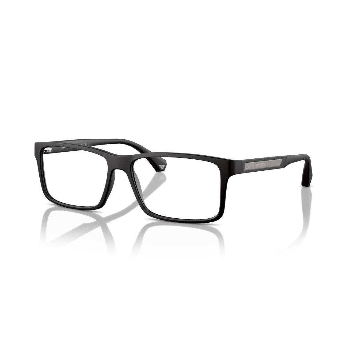 Emporio Armani 0Ea3038 Rectangular Eyeglasses With Full Black Frame