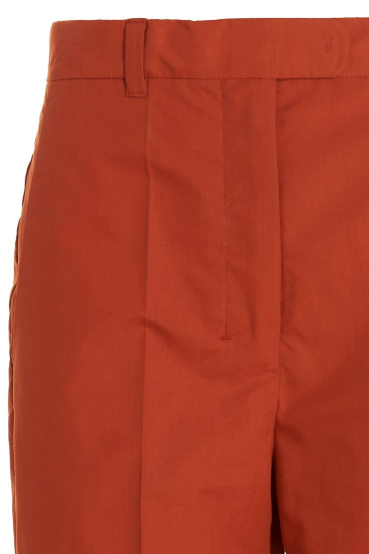 Max Mara Orange Cotton-Blend Straight-Leg Pants