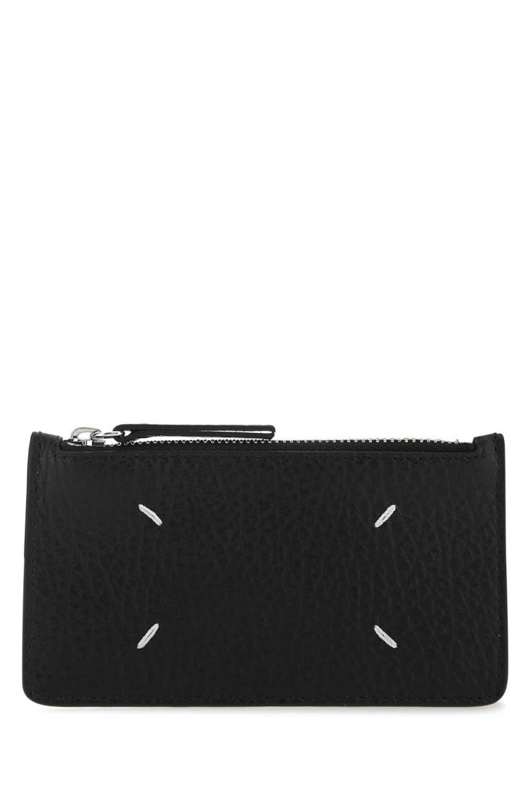 Maison Margiela Textured Zip Wallet With Distinctive Stitching Details
