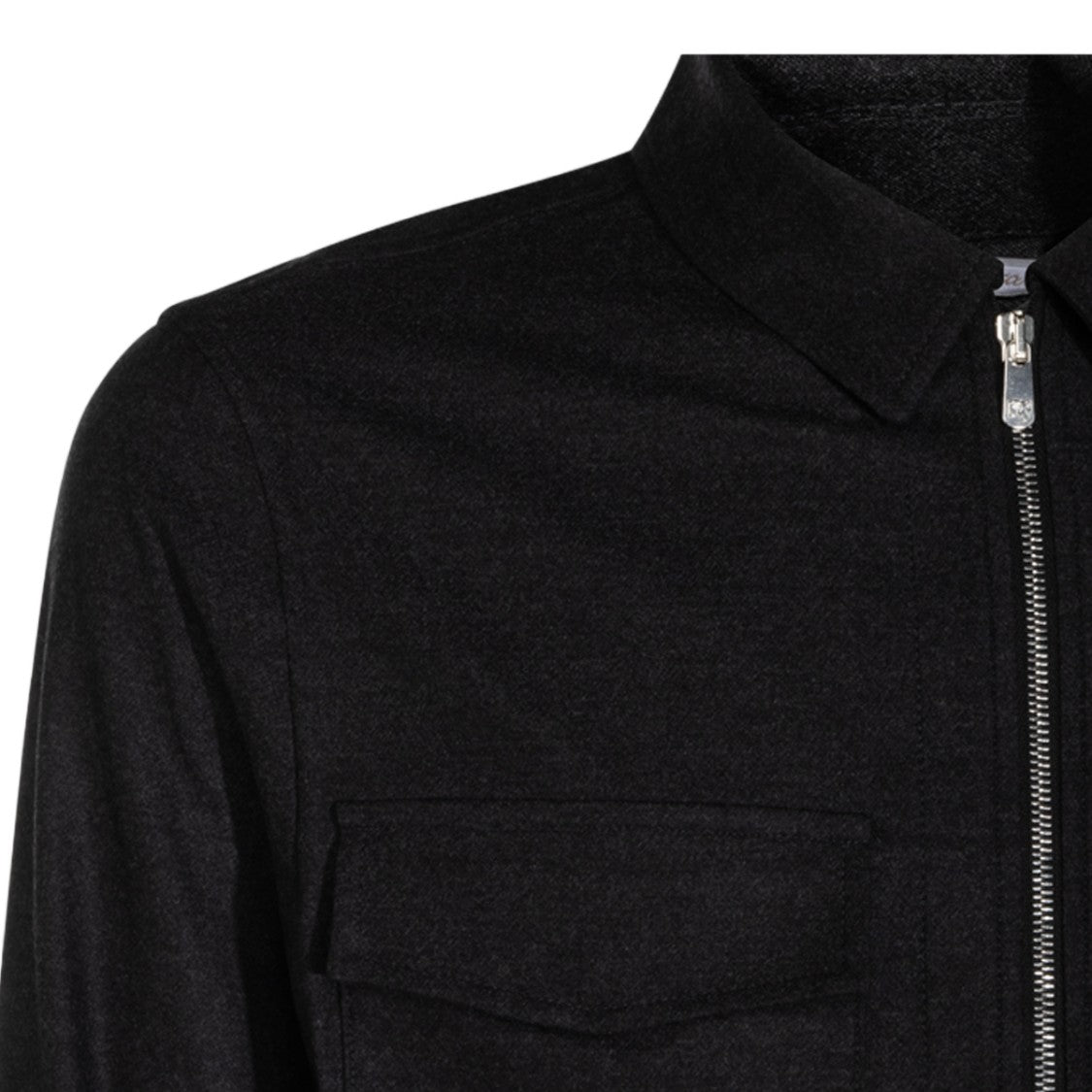 Marco Pescarolo Minimalist Black Jacket With Front Zipper