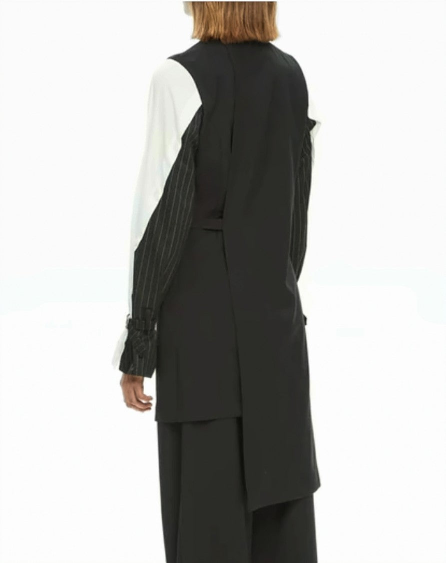 Mlo Asymmetrical Shirt-Sleeves Buckle-Detail Mini Dress