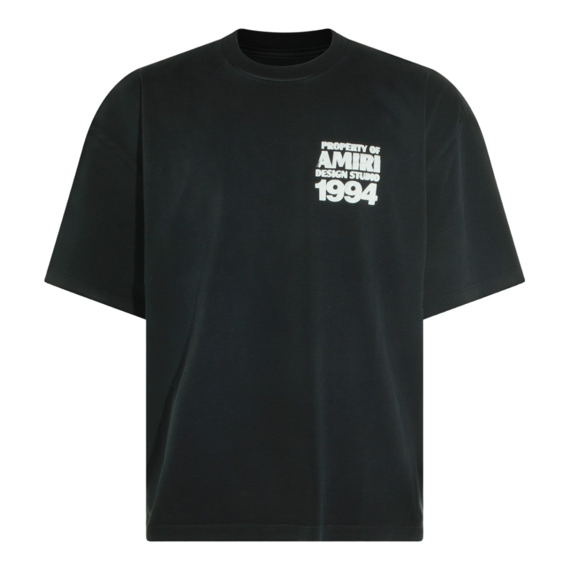Amiri Short-Sleeve Black T-Shirt With Distressed Typography