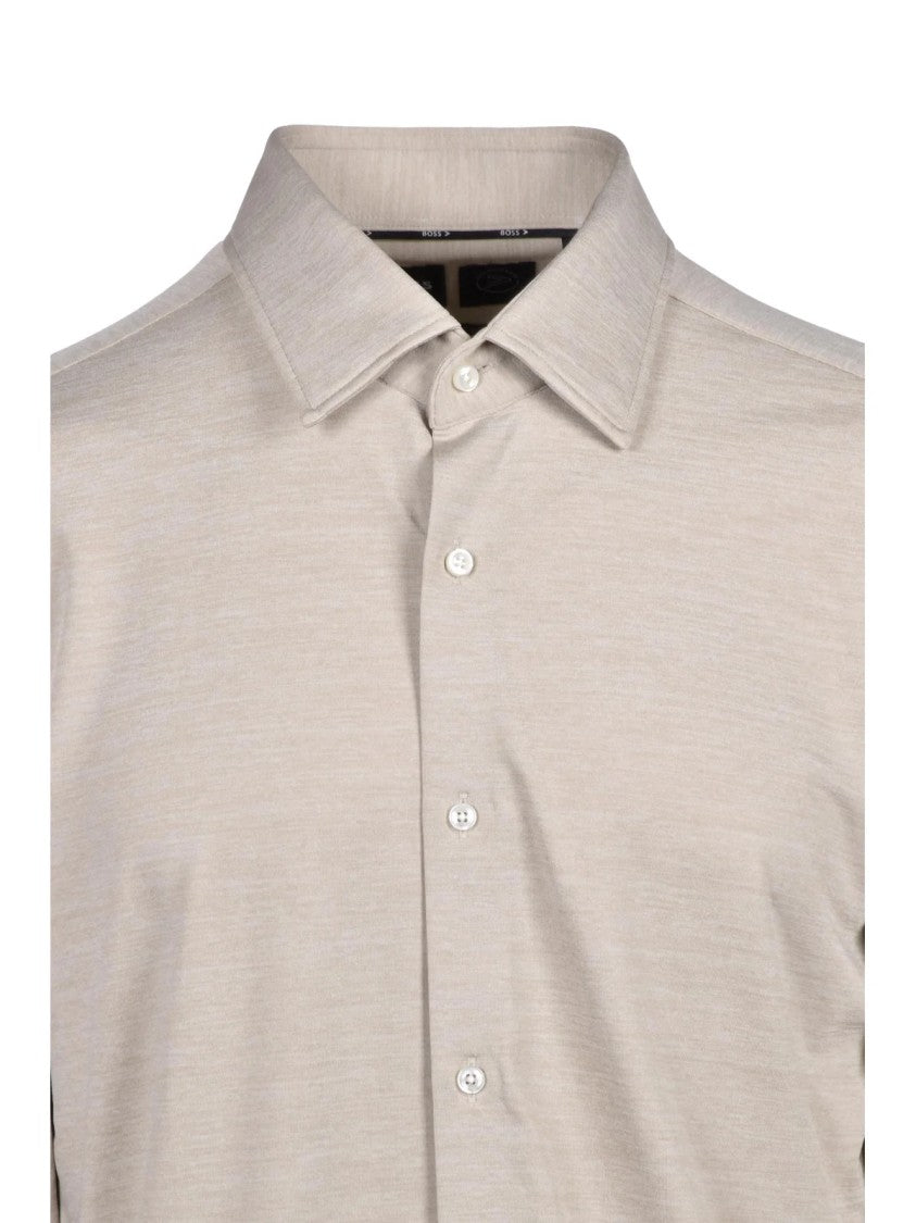 Boss Beige Slim-Fit Technical Shirt