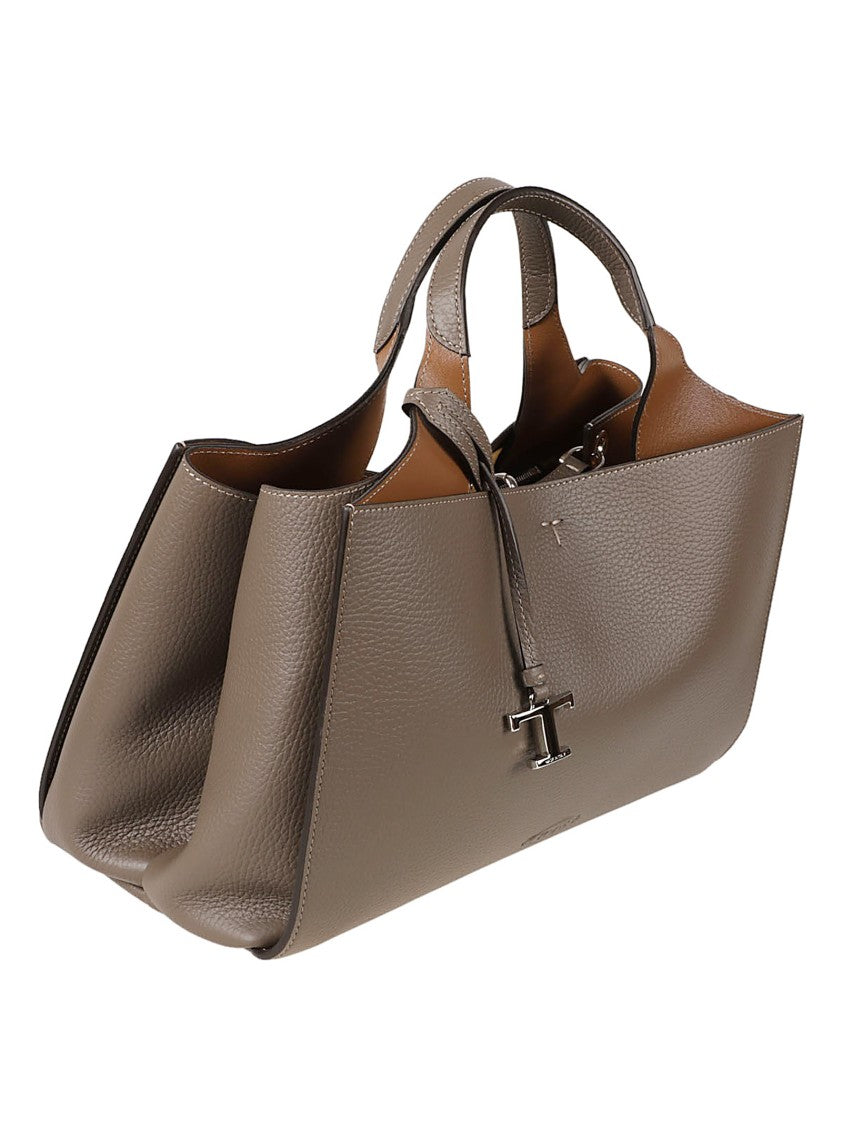 Tod's Structured Rectangular Handbag With Textured Calfskin Finish