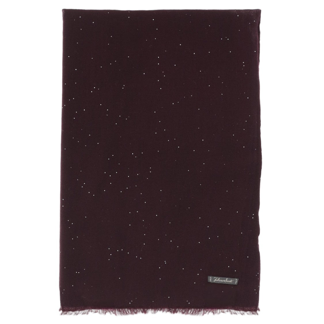 Faliero Sarti Dark Burgundy Raissa Sequin Wool Scarf