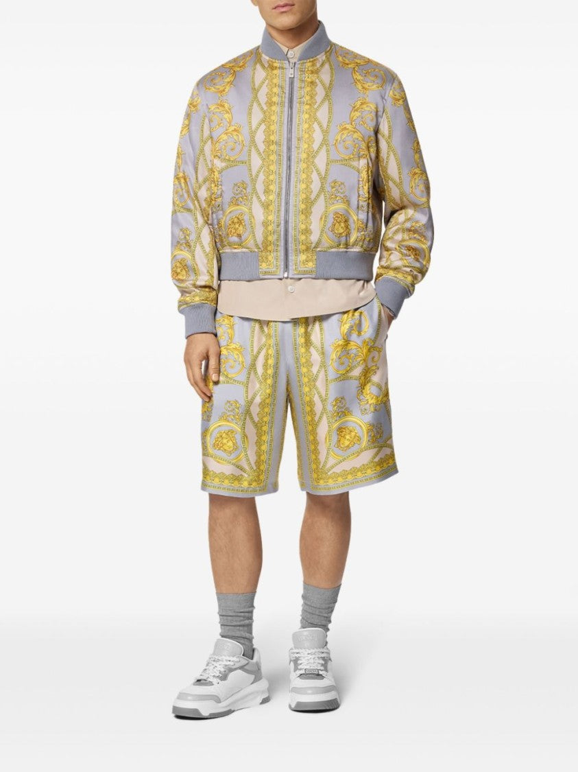 Versace Beluga Grey Baroque Print Jacket