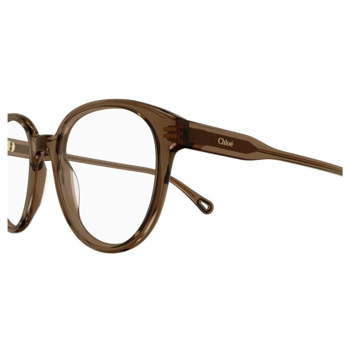 Chloé Ch0127o Translucent Brown Bio Acetate Rounded Eyeglasses