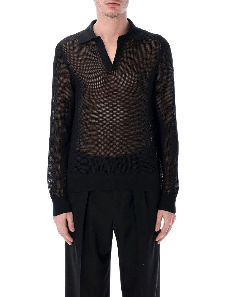 Tom Ford Mesh Cotton Silk V Neck
