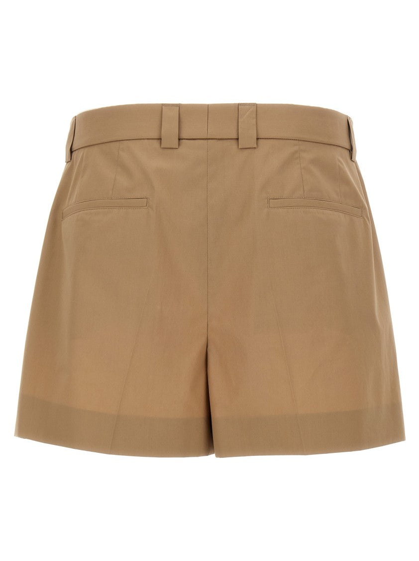 Gucci Brown Cotton Poplin Shorts With Subtle Embossed Logo