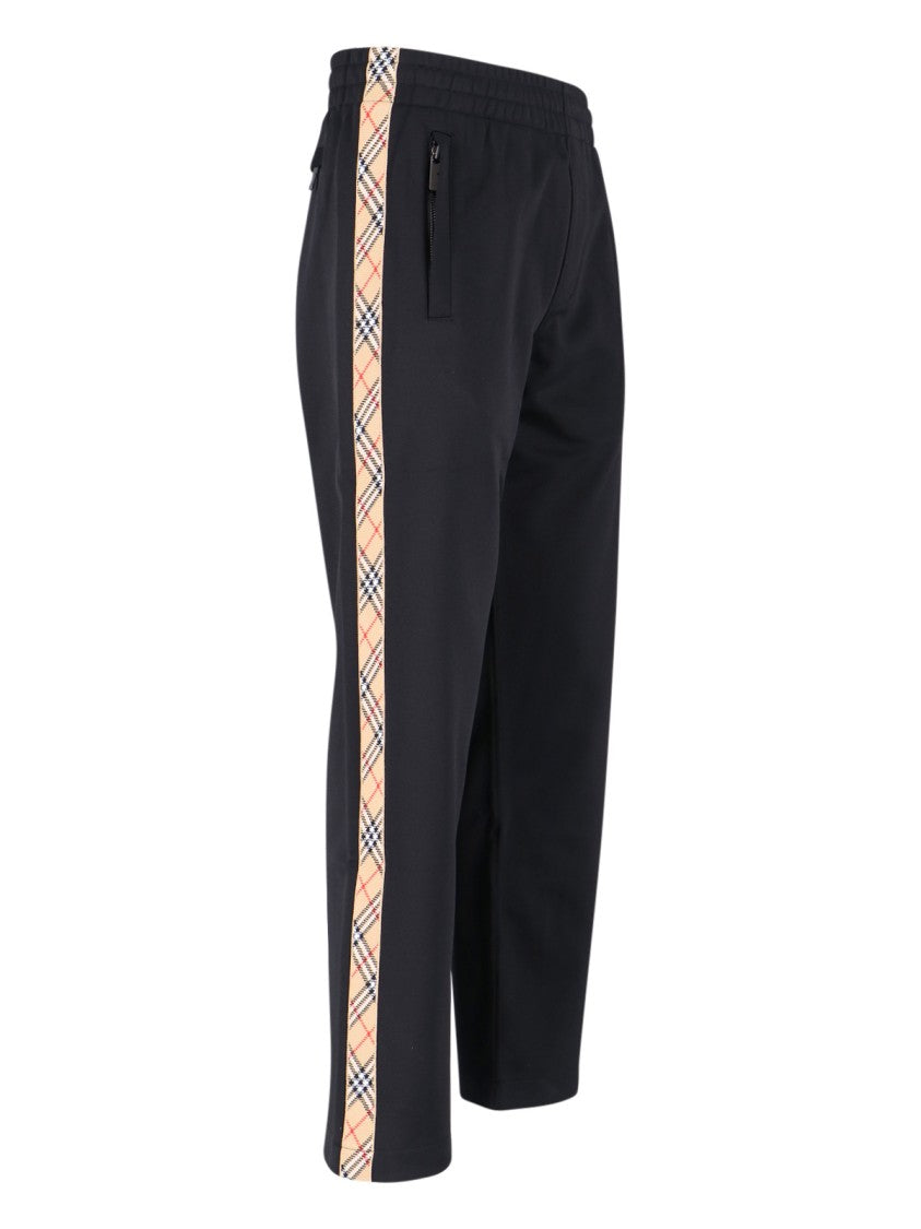 Burberry Black Cotton-Blend Logo Sweatpants