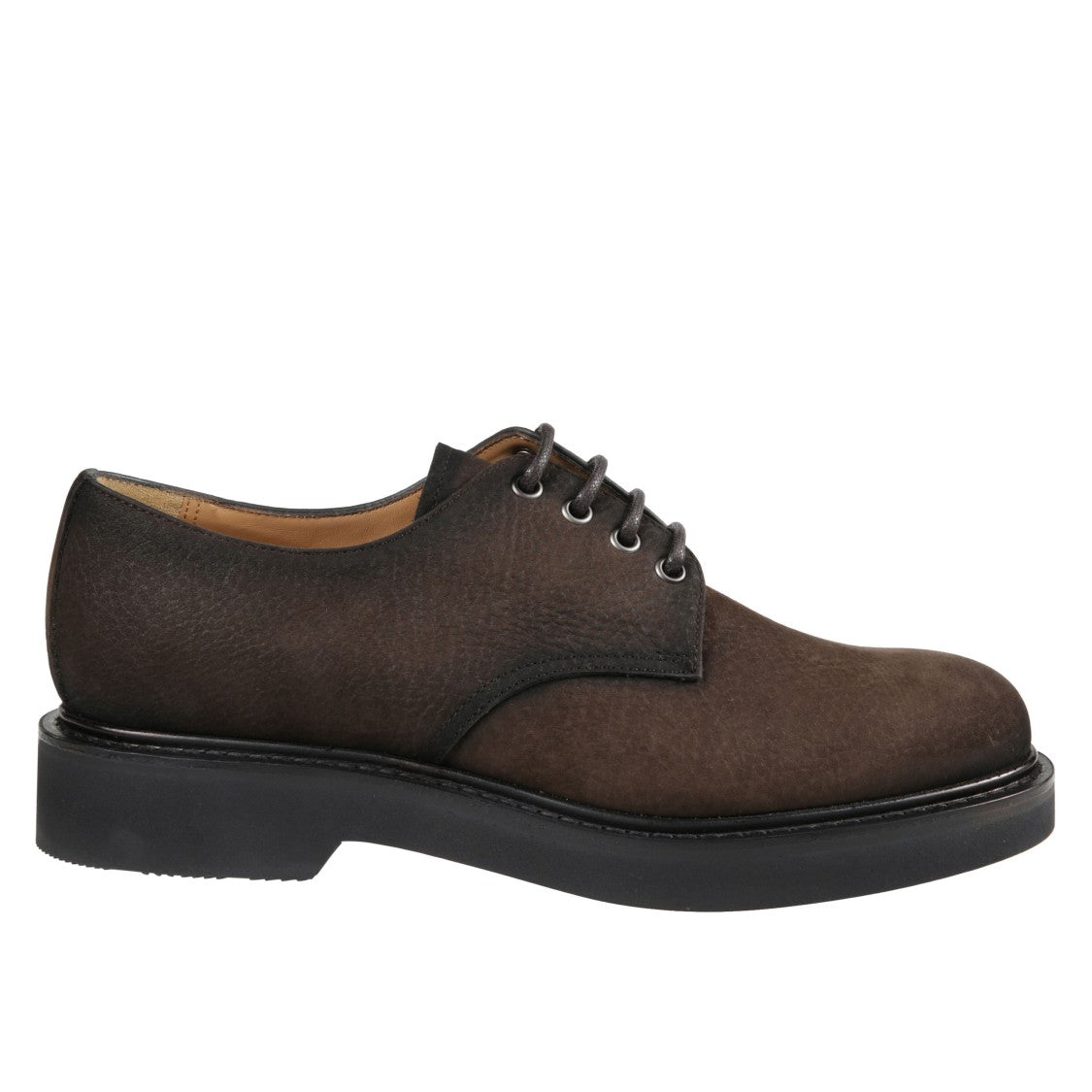 Church's Brown Suede Derby Shoes With Rounded Toe