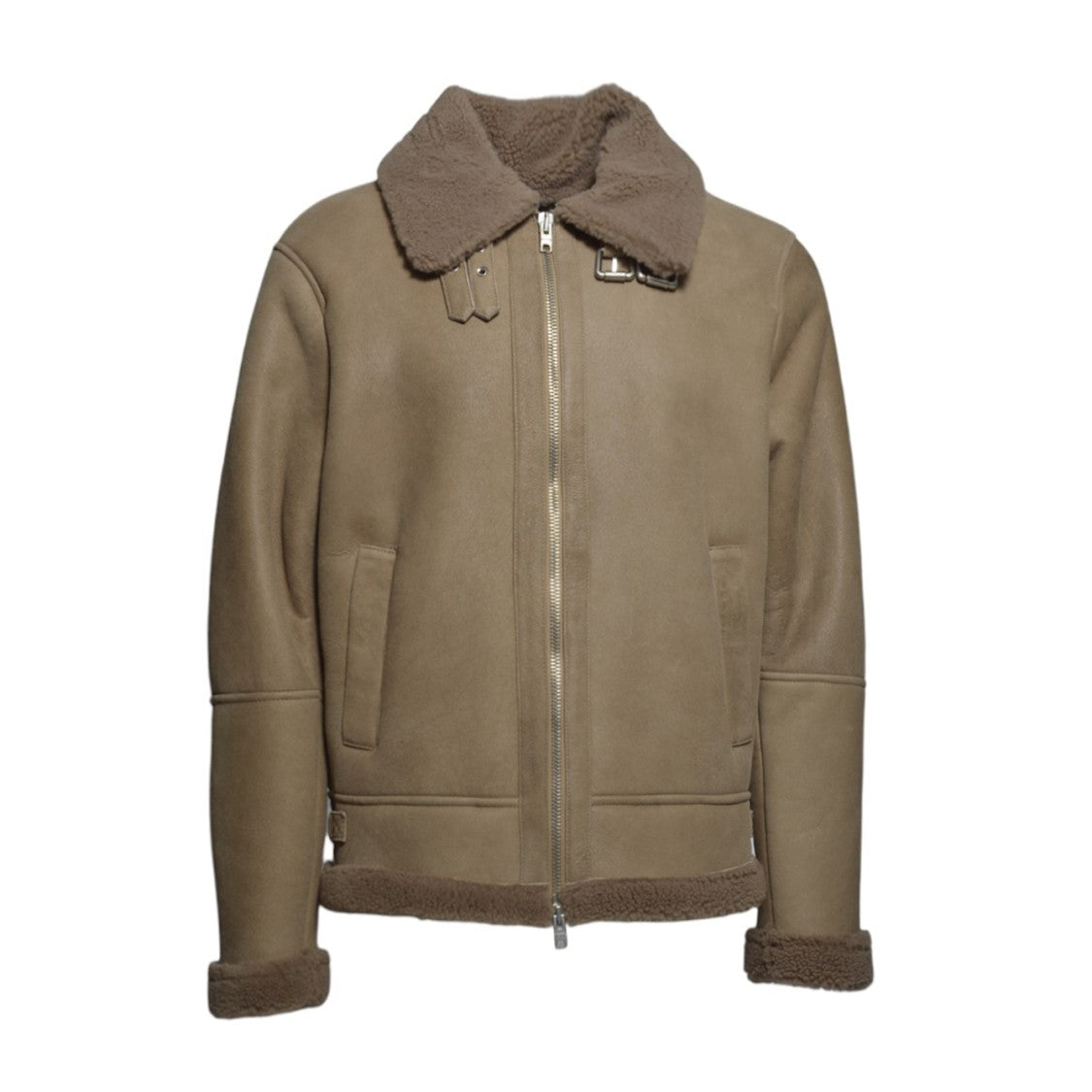 Dfour Dfour Brown Suede Shearling Jacket