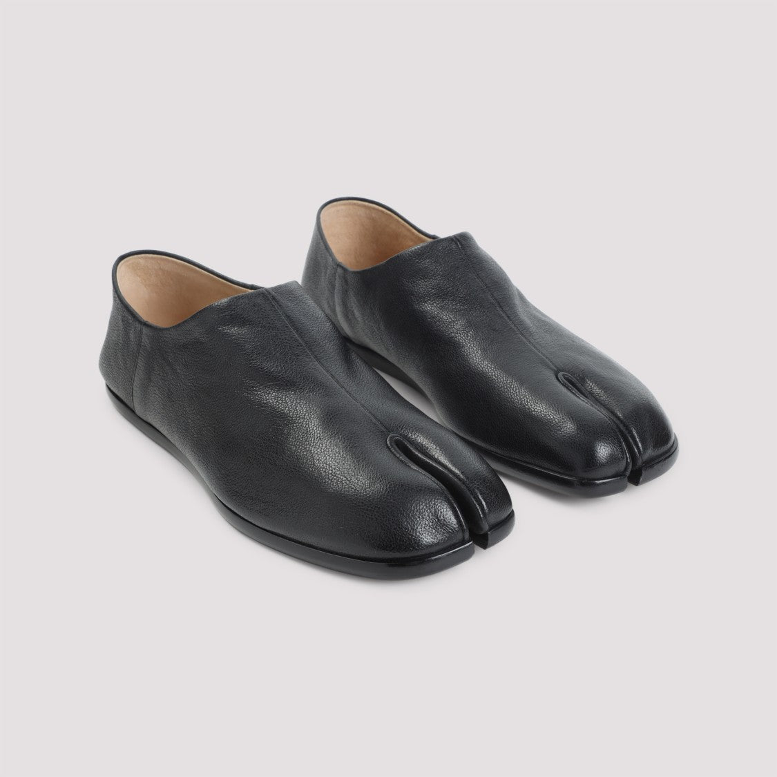 Maison Margiela Black Leather Tabi Babouche Loafers