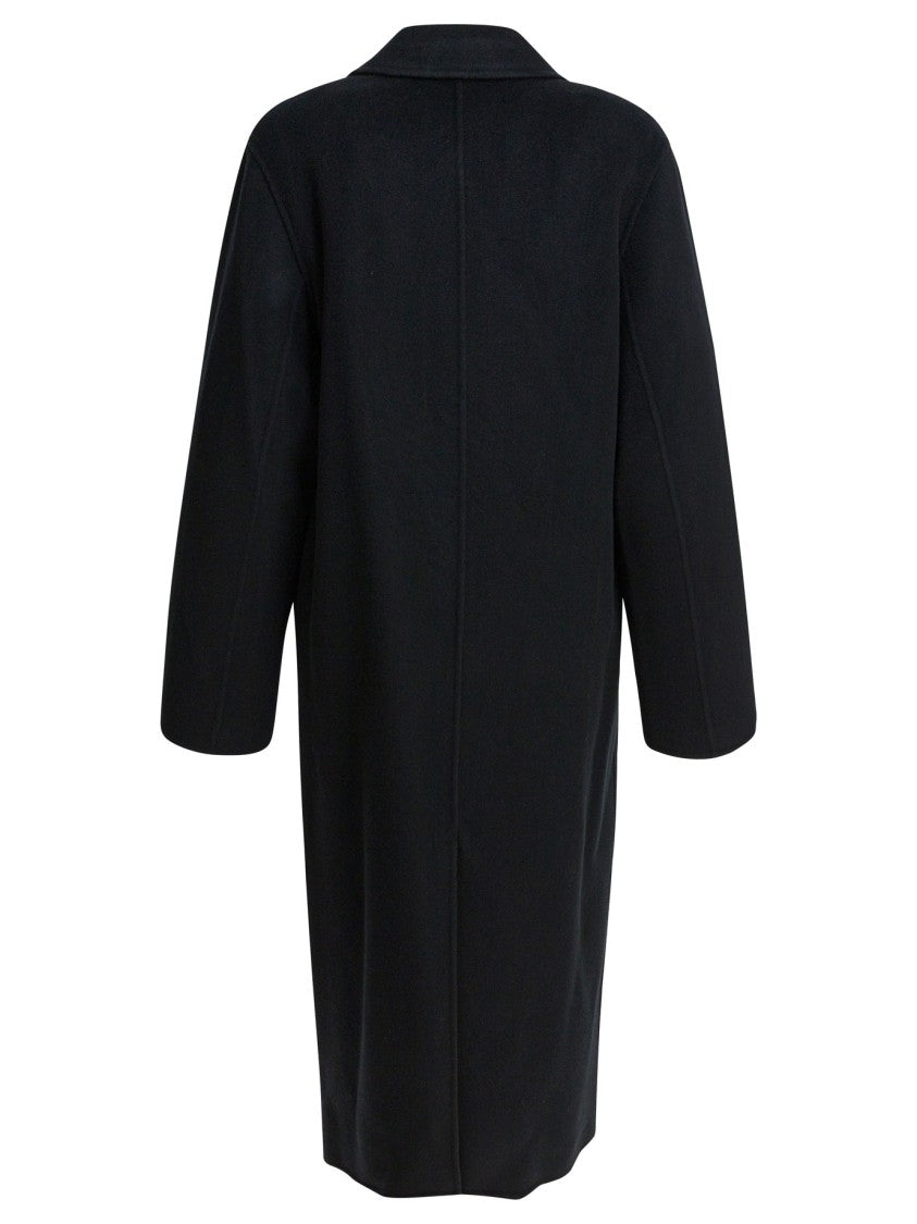 Ivy & Oak Double-Breasted Wool Long Coat With Wide Lapel
