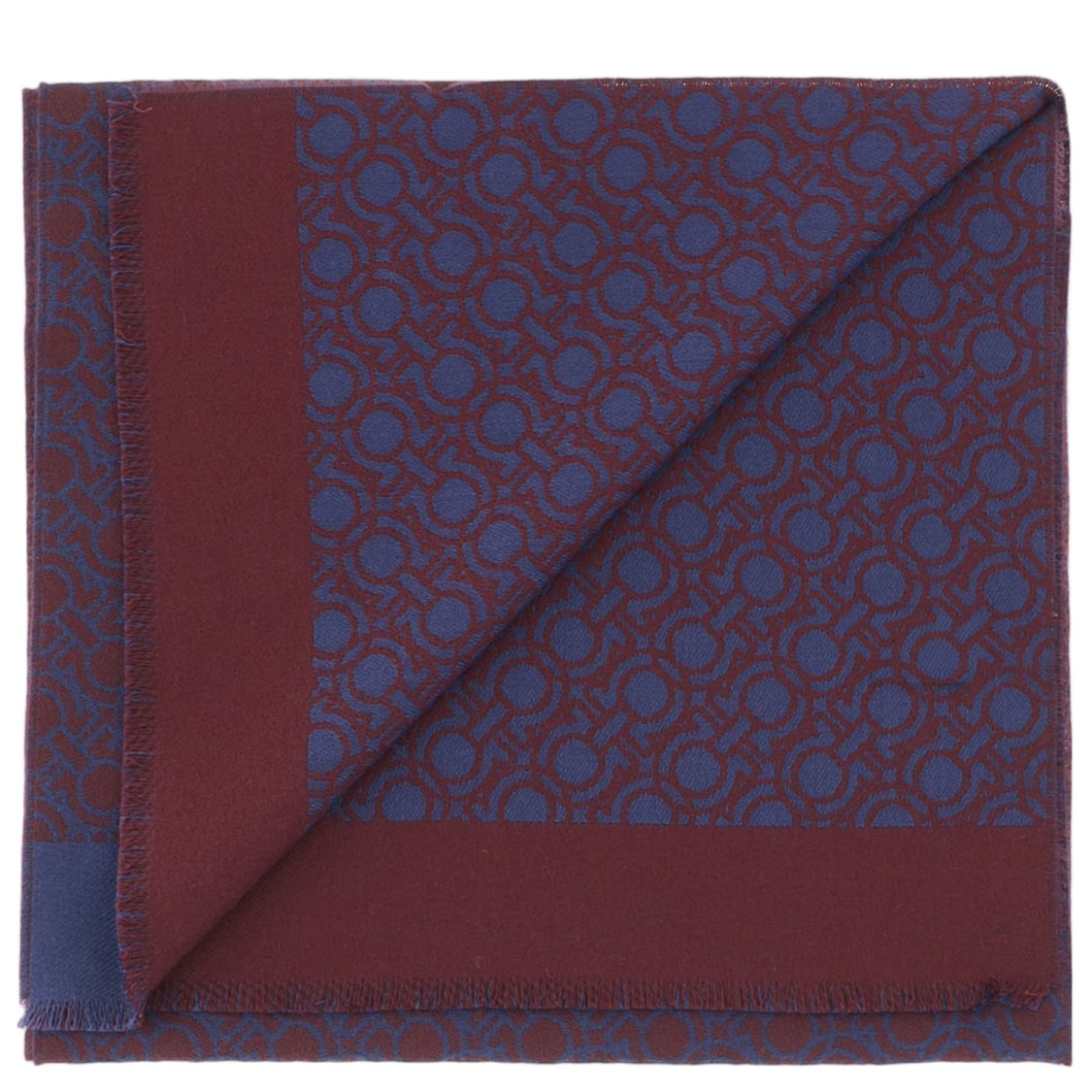 Salvatore Ferragamo Wool Scarf With Intricate Interlocking Pattern