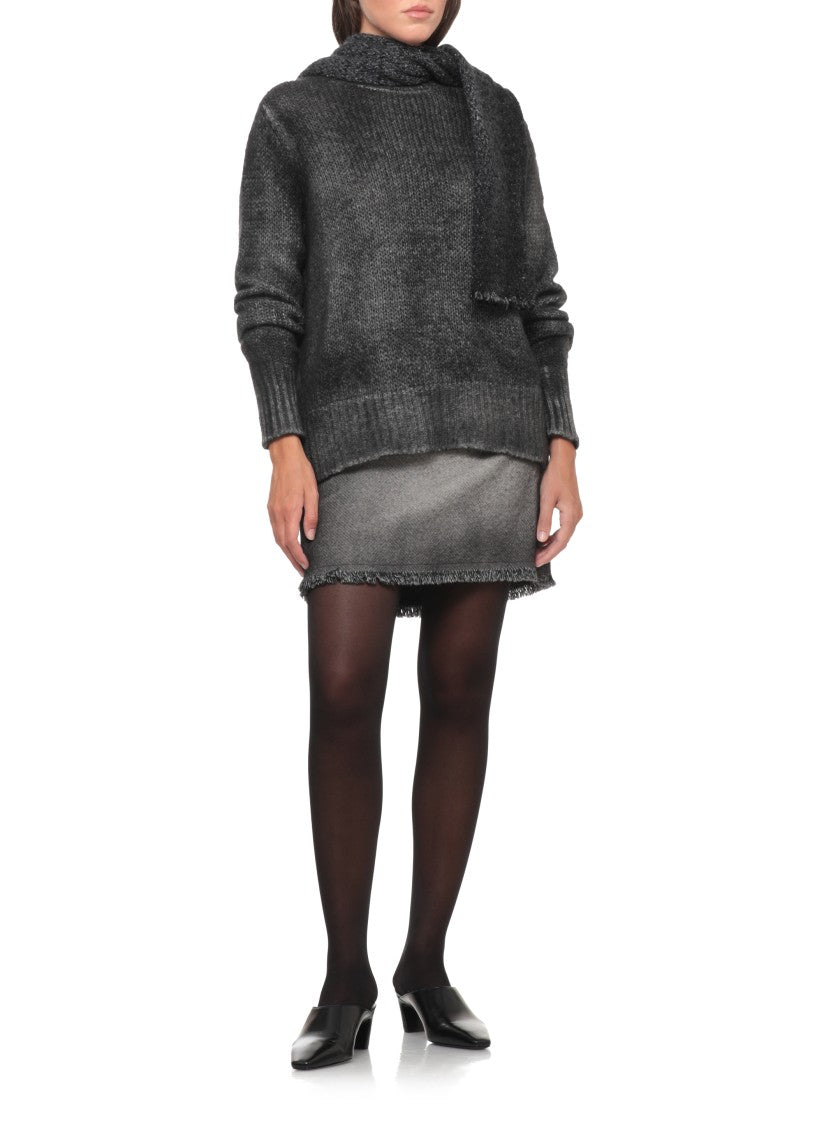 Avant Toi Melange Knit Cashmere Sweater With Braided Pattern
