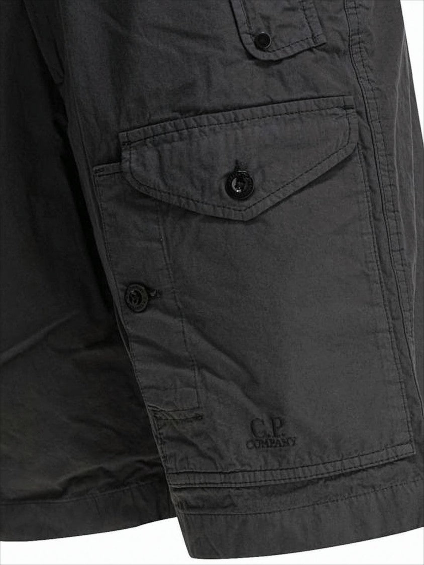 C.P. Company Relaxed Fit Black Shorts With Utility Pockets