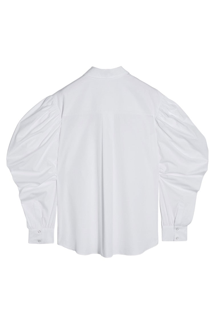 Simone Rocha Draped Sleeve Long-Sleeved Top With Embroidered Pearl Collar