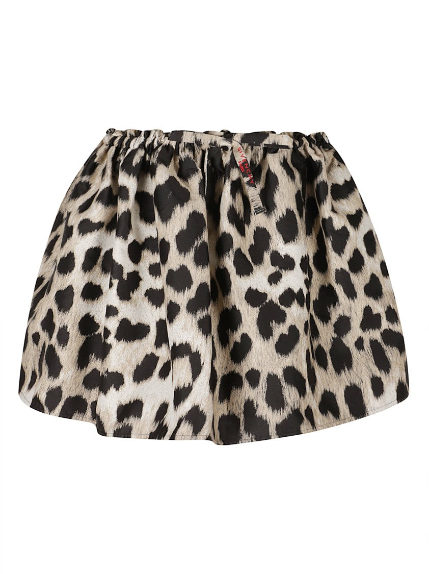 Givenchy Mini Skirt With Voluminous Silhouette And Bold Animal Print