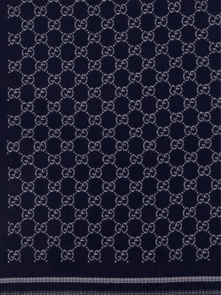 Gucci Stenmix Wool Fringed Edges Scarf