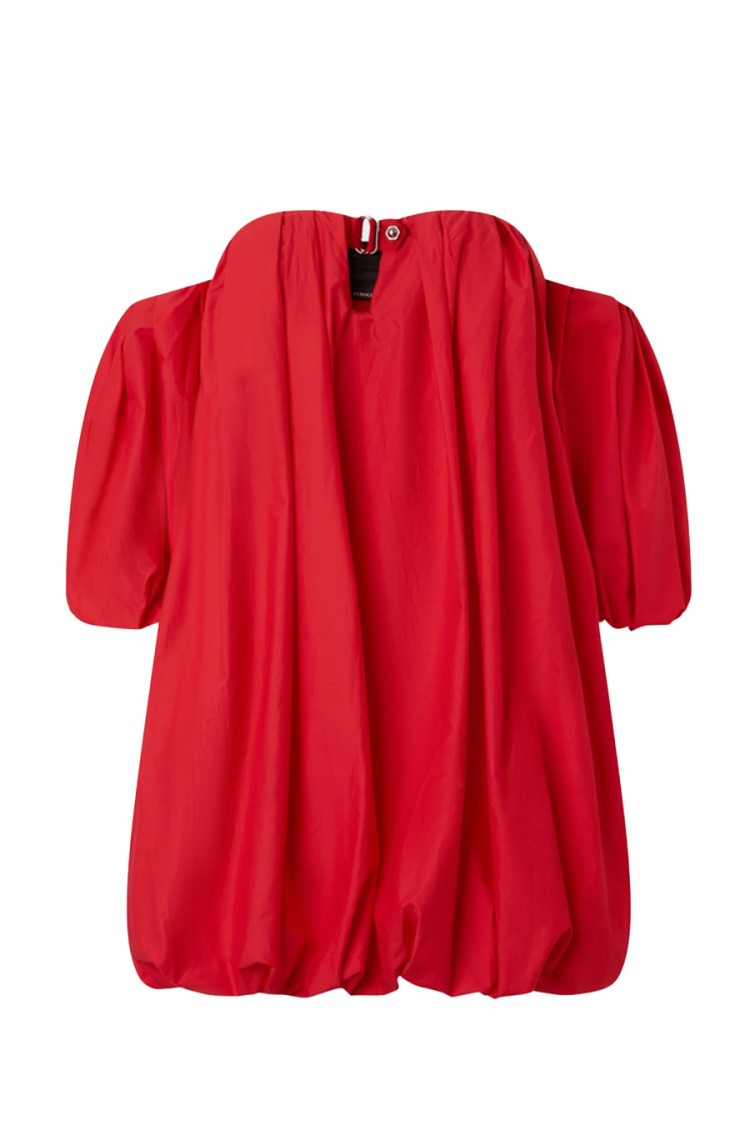 Pinko Strapless Puff-Sleeve Dress With Silhouette