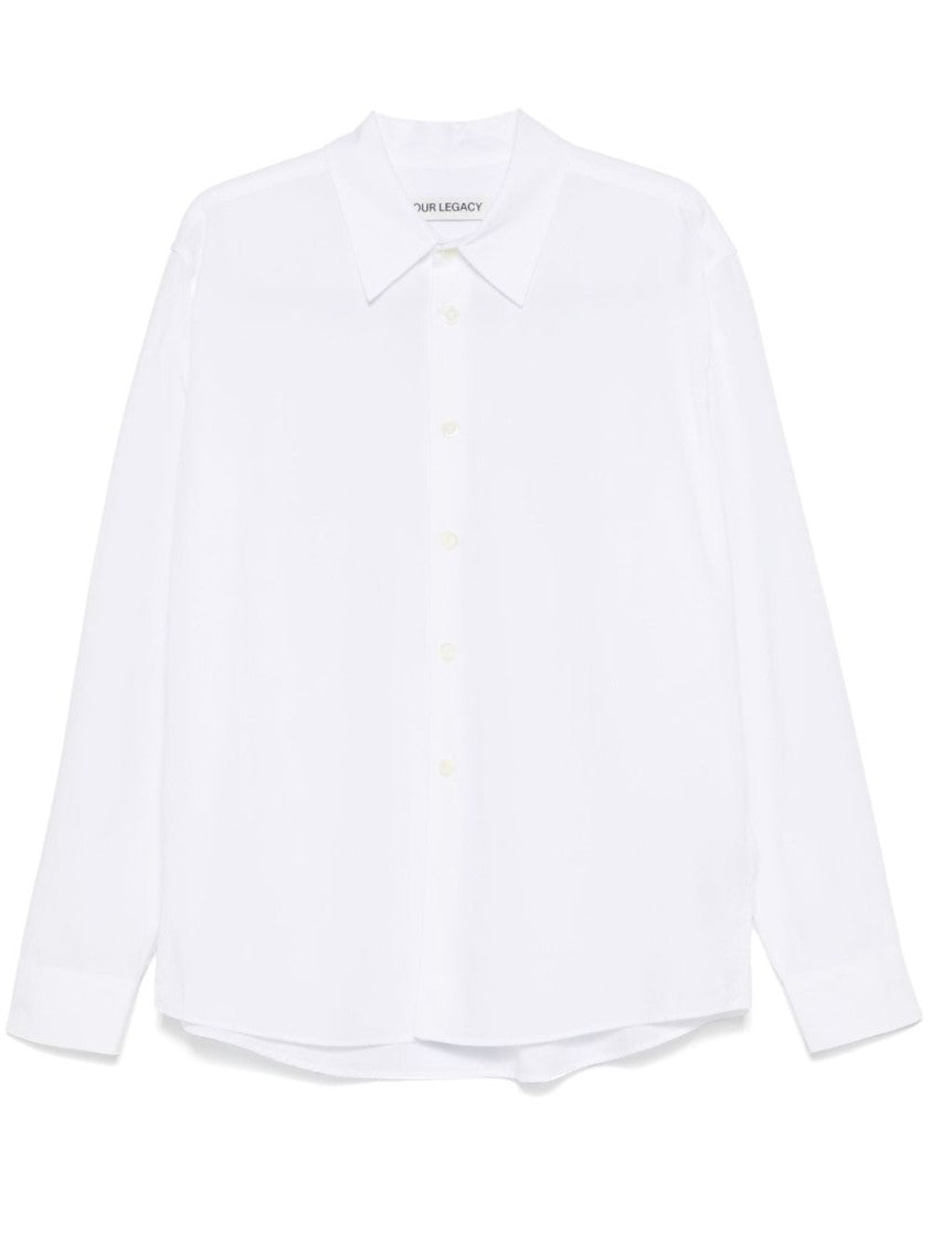 Our Legacy White Button-Down Tencel Cotton Shirt