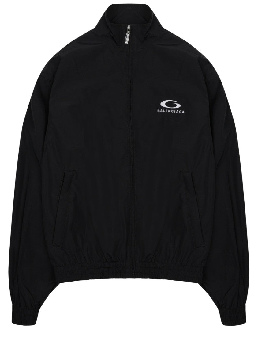 Balenciaga Logo High-Collar Cotton-Blend Track Jacket
