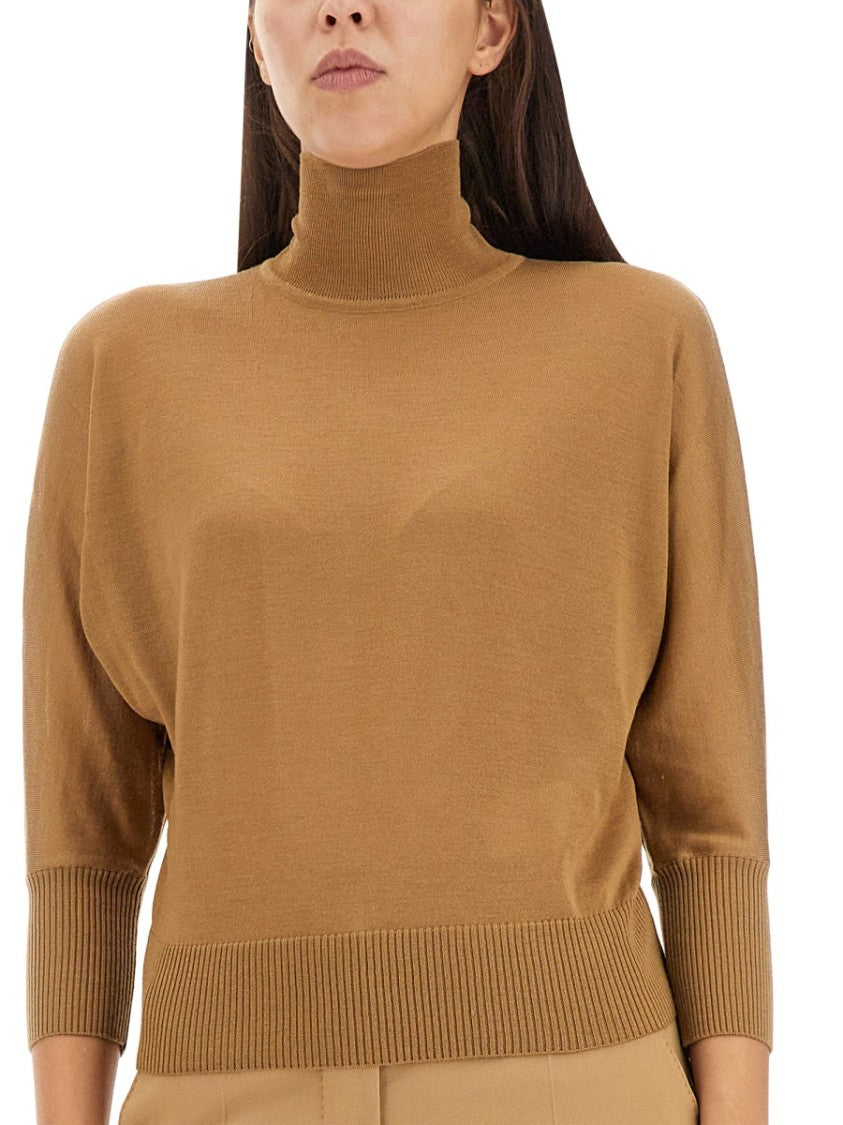 Max Mara High Neck Virgin Wool Sweater With Regular Fit