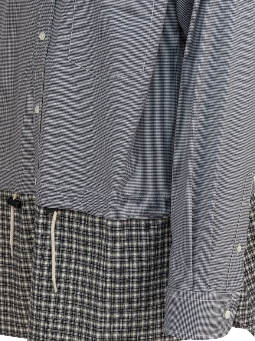 Comme Des Garçons Check-Weave Cotton Shirt With Adjustable Drawstring And Patch Pocket